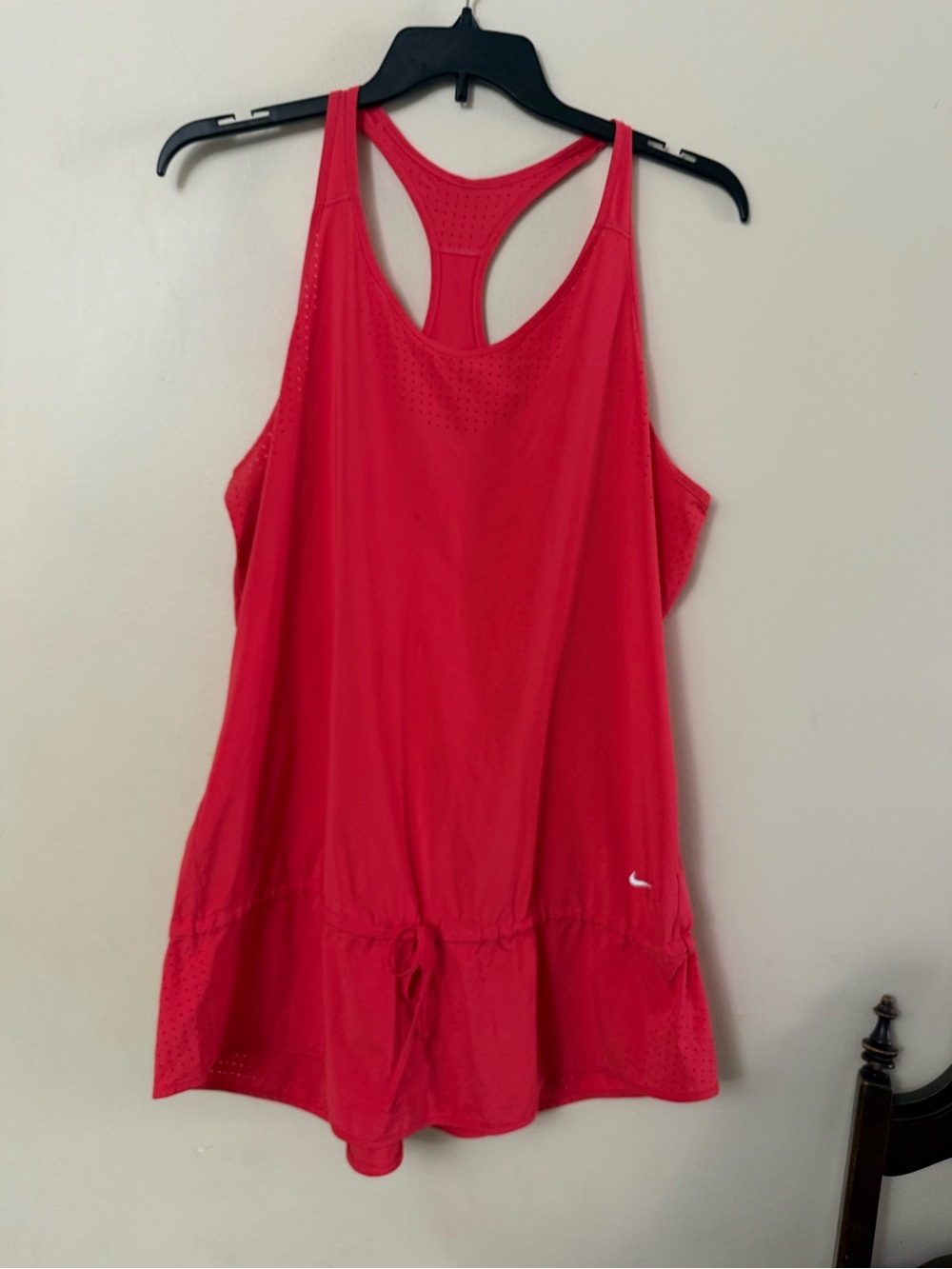Nike Bright Red Racerback Drawstring Athletic Tank